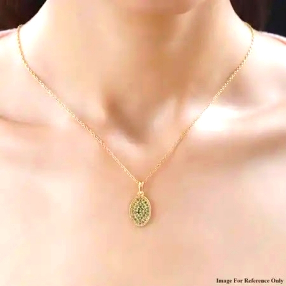 COPY Peridot Colored Diamond Pendant - Picture 6 of 6